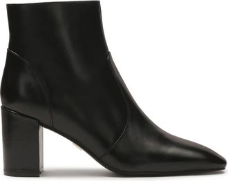 Kazar Zwarte leren laarzen op een paal - Dames - Laarzen met Hak - Zwart - 40 EU - Leer - Schoenen