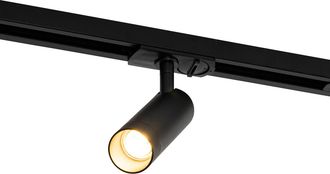 QAZQA Moderno Sistema De Riel Moderno Con 5 Focos Negros Monof&aacute;sico 3,5 Cm - Iconic Jeana Luxe Acero /aluminio /pl&aacute;stico Alargada Adecuado Para Led Max. 5 X