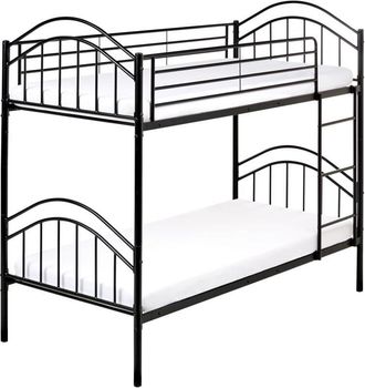 Beliani Beliani - Bunk Bed 3ft eu Single Children Kids Bedroom High Sleeper Iron Frame Black Chartres