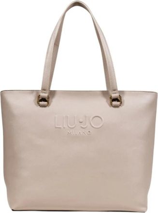 Liu Jo Tassen, Dames, Beige, ONE Size, Zwarte Handtas met Rits en Binnenzak