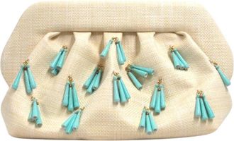 Themoirè Clutch Bios Paper Fringe Burro-Donna