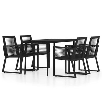 Berkfield Home 5 Piece Garden Dining Set Black