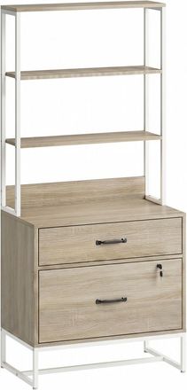 HOMCOM Mueble archivador 70x40x157 cm roble