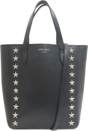 Jimmy Choo London Black Leather Tote Bag (Pre-Owned)