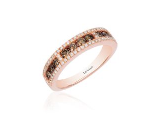 Le Vian Chocolatier Ring Chocolate Diamonds, Vanilla Diamonds set in 14K Strawberry Gold Ring Size 7 R4824DB