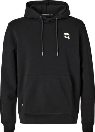 Karl Lagerfeld Hoodies & sweatvesten, Heren, Zwart, S, Katoen, Logo-patch Hoodie