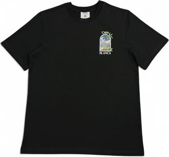 Casablanca Mens LA Night Printed T-Shirt - Black Cotton - Size Small