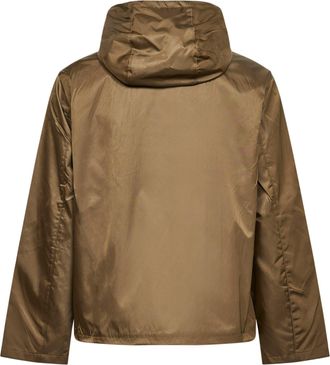 Prada Mens Hooded Jacket Olive Re-Nylon Recycled Polyamide Bomber