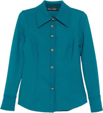 Oscar De La Renta Camicia a fiori - Blu