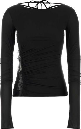 Blumarine Black Stretch Jersey Top