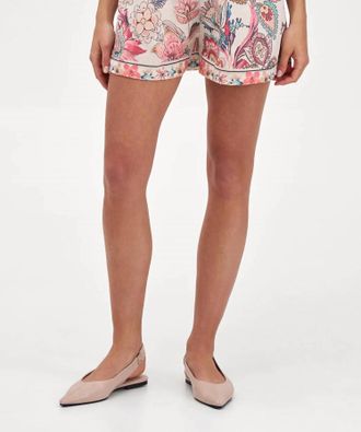 M Made in Italy Paisley Shorts With Elastic Waist In Sunset Boho