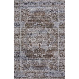 Jonathan Y Designs Alanya Ornate Medallion Machine-Washable Area Rug in Brown/light Gray at Nordstrom, Size 3Ft 0In X 5Ft 0In