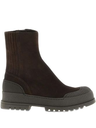 Aquazzura Rugged enkellaarzen met textuur - Bruin