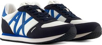 A|X Armani Exchange Mens Rio Side Logo Sneaker, Deep Navy Off White, 10.5 UK