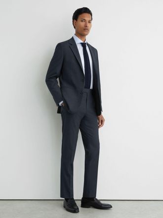 Reiss Navy Graduate Tailored-fit Suit Trousers, 36