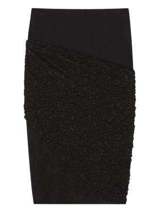 Givenchy High waist rok met bloemenpatroon - Zwart