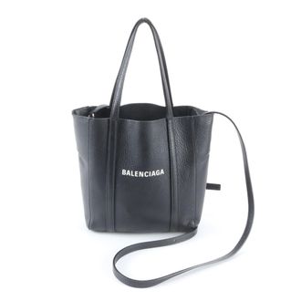 Balenciaga Black Leather Shoulder Bag Tote Bag (Pre-Owned)