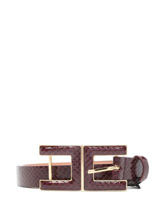 Elisabetta Franchi logo-buckle belt - Red