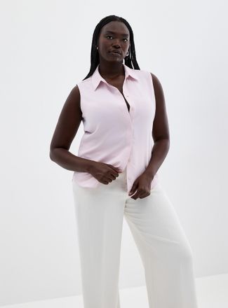 Contemporaine Womens Shirt collar silky cami
