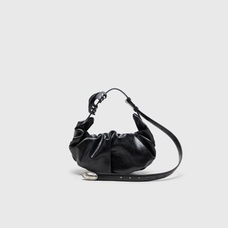 Diesel Grab-D-Small scruched hobo bag - Shoulder Bags - Woman - Black