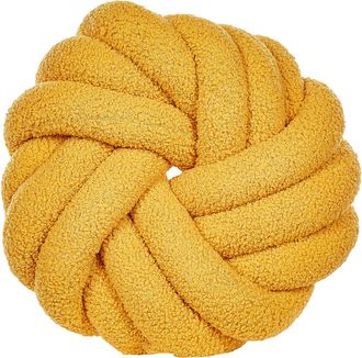 Beliani Beliani - Coj&iacute;n De Boucl&eacute; Amarillo Mostaza 31 X 31 Cm Accesorio Suave Moderno Akola