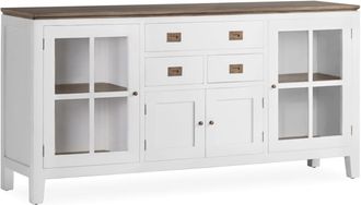 Moycor Bufet de madera de mindi blanco y top marrón anch. 180 cm