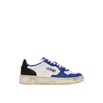 Autry Sneakers, male, Multicolor, 6 UK, Vintage White Blue Black Leather Trainers
