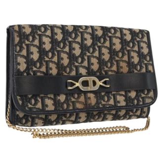 Dior Pre-owned Clutches, female, Multicolor, Size: ONE SIZE Pre-owned Vintage Trotter Canvas Shoulder Bag