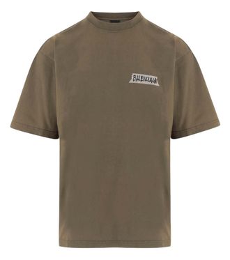 Balenciaga Brown Crew Neck T-Shirt