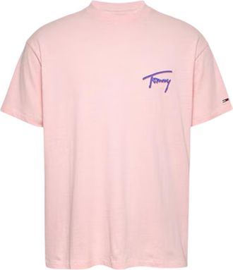 Tommy Jeans Heren Faded Relaxed Fit T-shirt (Roze)