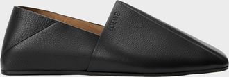 Loewe Men & apos;s Origami Leather Square-Toe Slippers