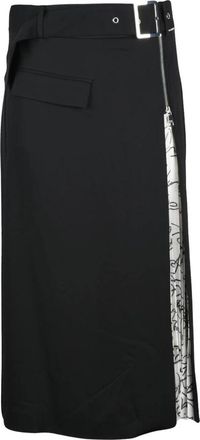 Karl Lagerfeld Longuette Svasata Rok - Dames - Midirokken - Zwart - M - Polyester - Rokken