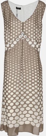 Basler Grey Polka Dot Chiffon Sleeveless Dress