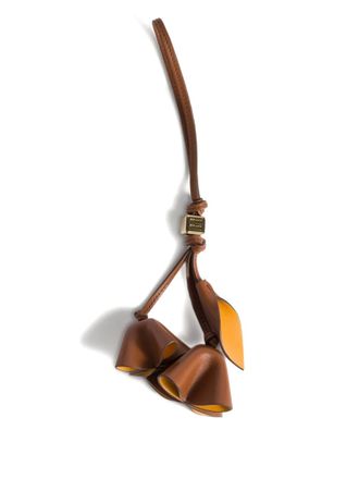 Miu Miu Flower leren sleutelhanger - Bruin