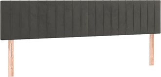 vidaXL Cabecero Con Led De Terciopelo Gris Oscuro 200x5x78/88 Cm Vidaxl