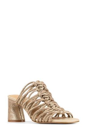 Donald J Pliner Vyta Strappy Block Heel Sandal in Platinum at Nordstrom, Size 5.5