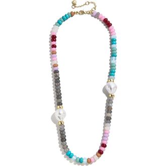 BaubleBar Delaney Semiprecious Bead Necklace in Blue at Nordstrom