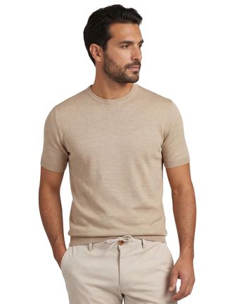 Blue industry T-shirt Blue Industry beige met boord