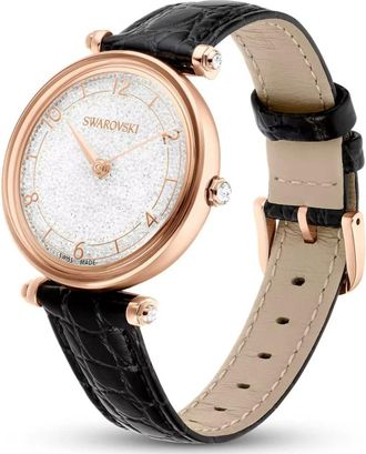 Swarovski Crystalline Wonder Watch - Dames - Accessoires - Zwart - Maat: ONE Size Leer