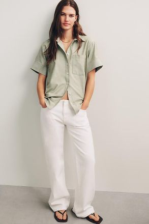 Pilcro Isla Clean-Waist Mid-Rise Stovepipe Jeans