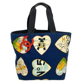 Chanel Navy Canvas Tote Bag (Pre-Owned)