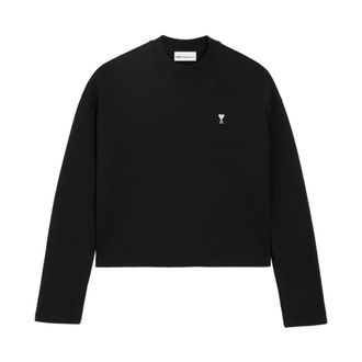 Ami De Coeur Cropped Sweatshirt - Dames - Sweatshirts - Zwart - XS - Katoen - Hoodies & sweatvesten