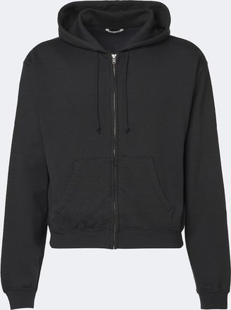 Auralee Cotton, wool, and silk zip-up hoodie