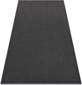 RugsX Rugsx - Carpet flat 48663/090 sisal - black plain black 160x230 cm