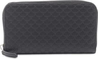 Gucci 2016-2025 GG Micro Guccisima Zippy Wallet long wallets - Zwart