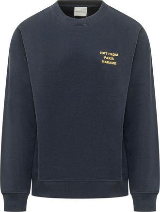 Dr&ocirc;le de Monsieur Navy Blue Printed Sweatshirt