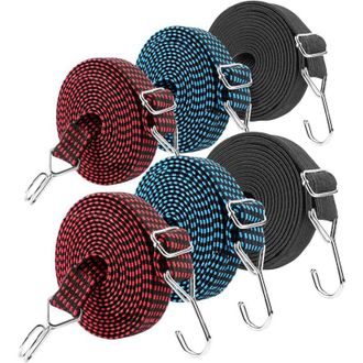 OEM Juego De Seis Correas El&aacute;sticas De Dos Metros De Largo Con Ganchos Para Transportar Equipaje Y Motocicletas - Crezuo