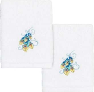 Linum Home Textiles 100% Turkish Cotton Penelope 2Pc Embellished Washcloth Set