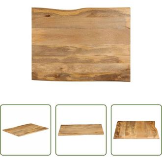 vidaXL vidaXL Tavolo in legno massello - Piano Tavolo 110x80x2,5 cm Bordi Vivi in Legno Massello Mango