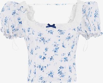 Reformation Figurbetontes bauchfreies gebl&uuml;mtes Leinentop Alice